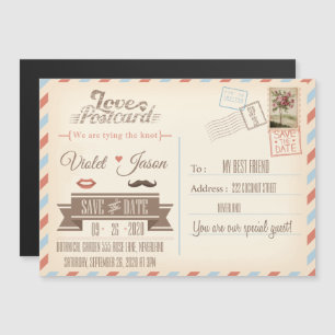 Invitación Magnética Postage de época