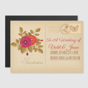 Invitación Magnética Postage de época