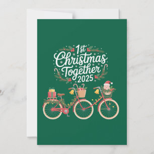 Invitación Magnética Primer Navidad Juntos 2025 Pareja Romántica
