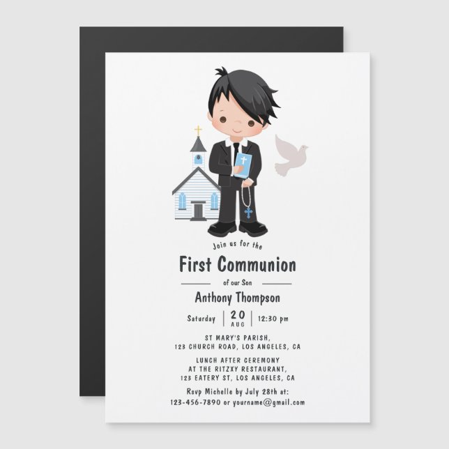 Invitación Magnética Primera Comunión Niño (Anverso/Reverso)