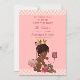 Invitación Magnética Princesa étnica por teléfono salva a los Chevrons