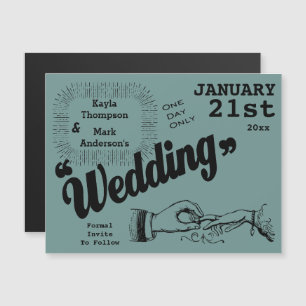 Invitación Magnética Producción De Vintage Guardar La Fecha