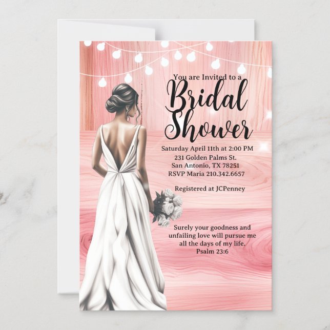 Invitación Magnética Psalm 23:6 Bridal Shower Invitation  (Anverso)