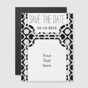 Invitación Magnética Puntos y cuadrados / blanco negro + tus ideas