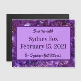 Invitación Magnética Púrpura Gems Save the Date Magnet