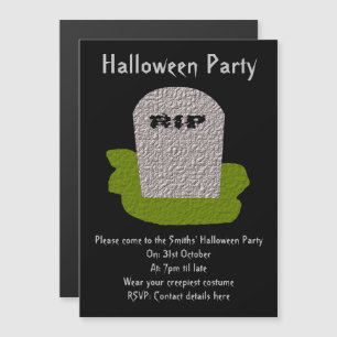 Invitación Magnética QEPD Tombstone Magnetic Fiesta Invita