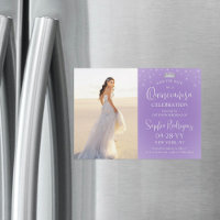 Quinceañera Foto de Guardar Fecha Lila Morado Estr