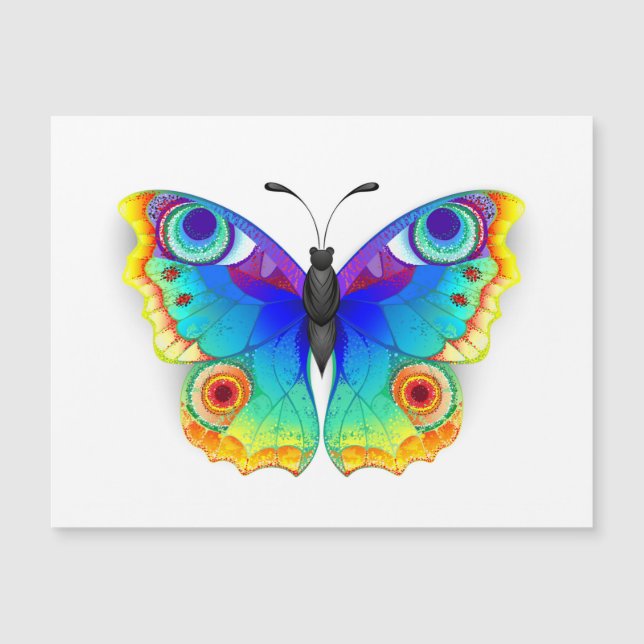 Invitación Magnética Rainbow Butterfly Peacock Eye (Anverso)