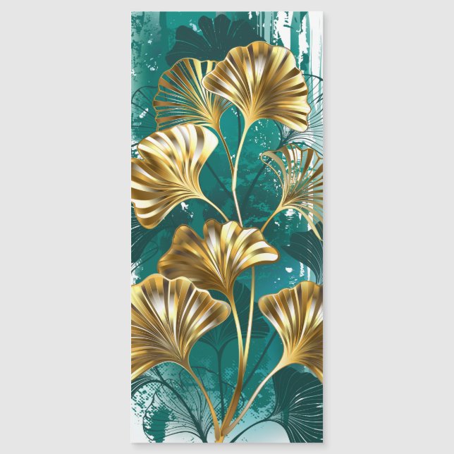 Invitación Magnética Rama con hojas doradas Ginko Biloba (Anverso)