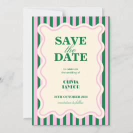 Invitación Magnética Rayas Retro Modernas