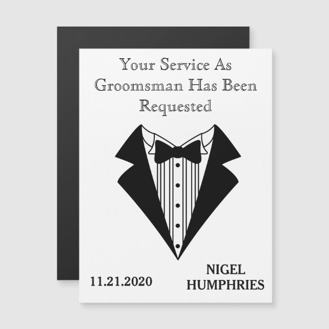 Invitación Magnética Recordatorio de Padrino o Miembro del Cortejo (Anverso/Reverso)