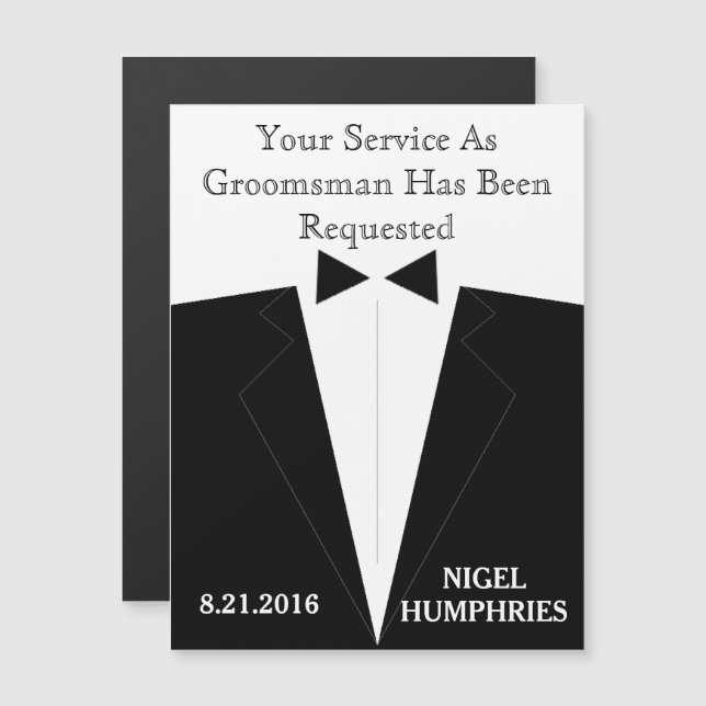 Invitación Magnética Recordatorio para el Padrino o Miembro del Cortejo (Anverso/Reverso)