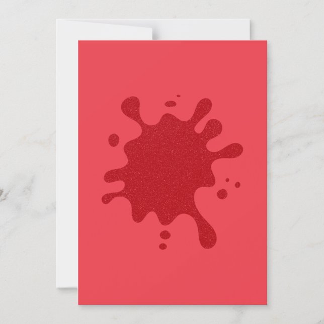 Invitación Magnética Red Splash on Tomato Red Magnetic Invite (Custom) (Anverso)