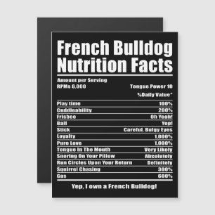 Invitación Magnética Regalo de perro Hechos de nutrición en el Bulldo