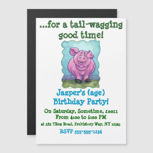 Invitación Magnética Regalos y Accesorios de Cerdo