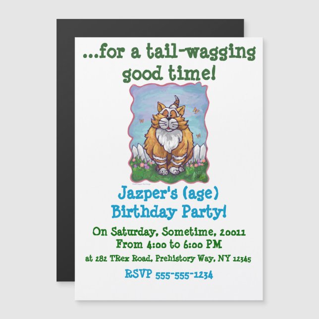 Invitación Magnética Regalos y accesorios para gatos de jengibre (Anverso/Reverso)