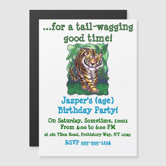 Invitación Magnética Regalos y accesorios para tigres (Anverso/Reverso)