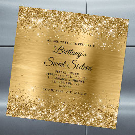 Invitación Magnética Relieve metalizado dorado Purpurinoso Dulce Diecis