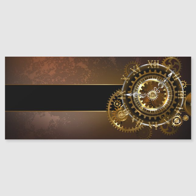 Invitación Magnética Reloj de vapor con engranajes antiguos (Anverso)
