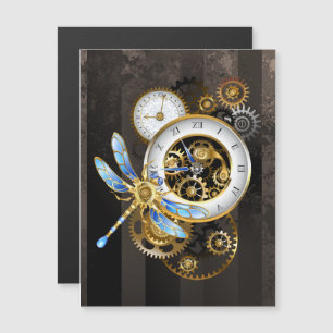 Invitación Magnética Reloj de vapor con libélula mecánica