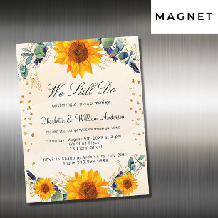 Invitación Magnética Renovación de votos girasoles eucalipto corazones