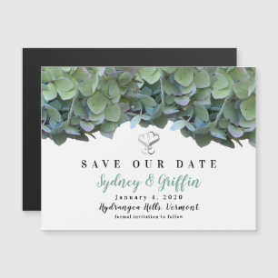 Invitación Magnética Reserva verde floral elegante del Hydrangea