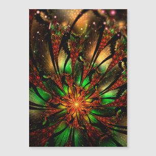 Invitación Magnética Resumen del diseño de flor fractal.