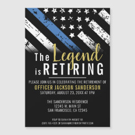 Invitación Magnética Retirada de la policía Bandera Azul Aplicación de 