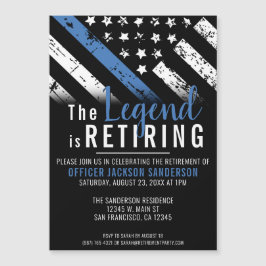 Invitación Magnética Retirada de la policía Bandera Azul Aplicación de 