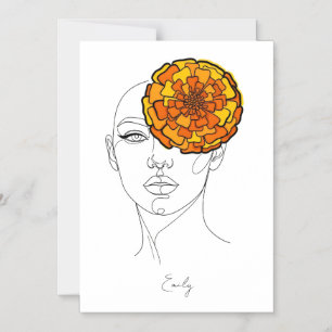 Invitación Magnética Retrato de Flor de Cumpleaños de Octubre Personali