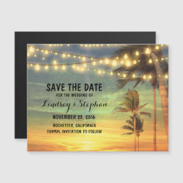 Invitación Magnética Romántico atardecer de playa salva la fecha