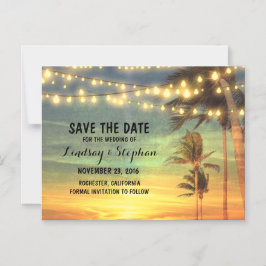 Invitación Magnética Romántico atardecer de playa salva la fecha