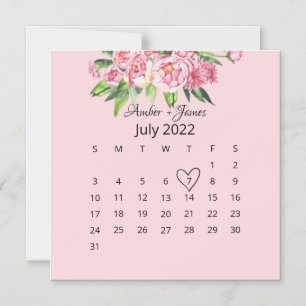 Invitación Magnética Romántico Floral Watercolor Peonies Ahorra La Fech