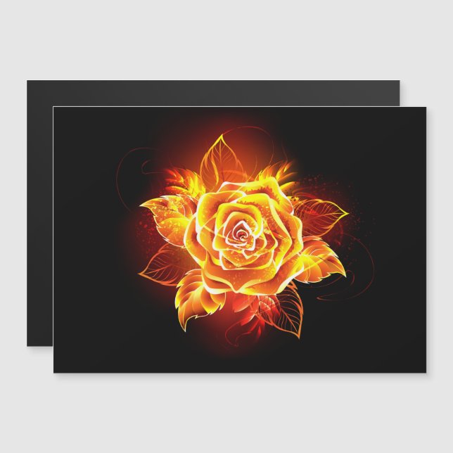 Invitación Magnética Rosa de incendios en auge (Anverso/Reverso)