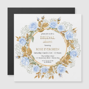 Invitación Magnética Rosas azules polvorientas elegantes y aliento de b
