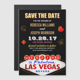 Invitación Magnética Rótulo neón de Las Vegas - Salva al Boda de fechas
