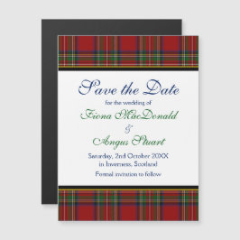 Invitación Magnética Royal Stuart Tartán Wedding Save the Date Magnet