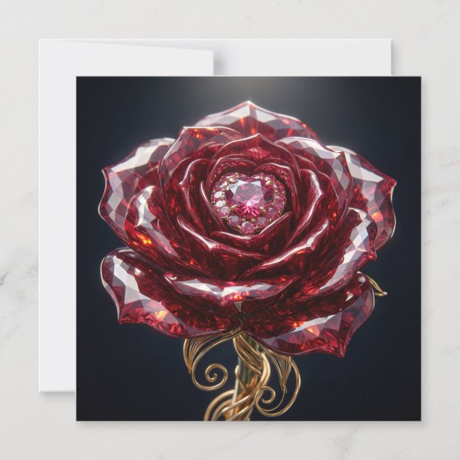 Invitación Magnética Rubies Red Magnet Card (Anverso)