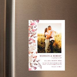 Invitación Magnética Rustic Boho Chic Wildflower Photo Save The Date