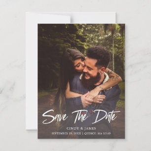 Invitación Magnética Rustic Modern Elegant Script Photo Save the Date 