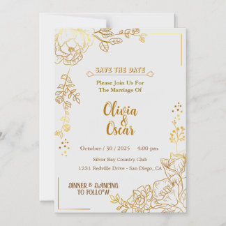 Invitación Magnética Rustic Neutral Boho Floral Wedding Invitation