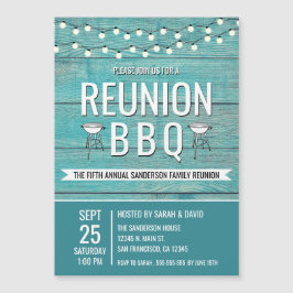 Invitación Magnética Rústica anual de barbacoa de parrilladas de Reunió