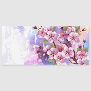 Invitación Magnética Sakura rosa sobre fondo de pintura