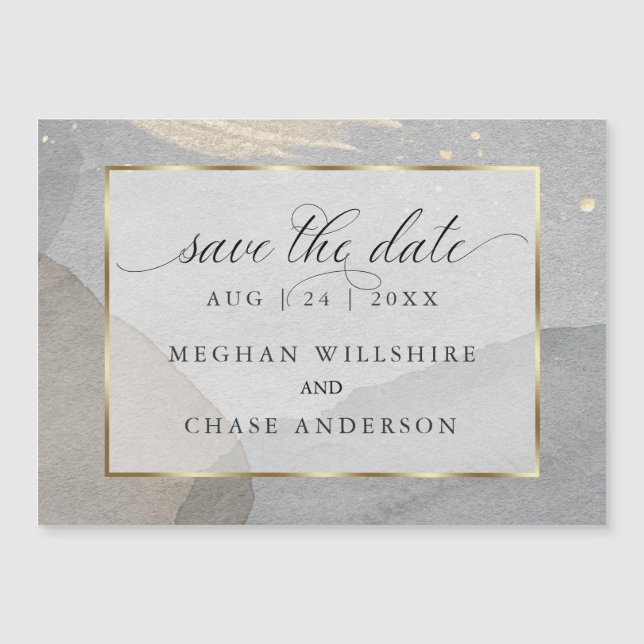 Invitación Magnética Salpicadura de acuarela en piedra de granito guard (Anverso)