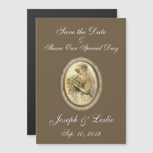 Invitación Magnética Salvar el chocolate anticuado de novia