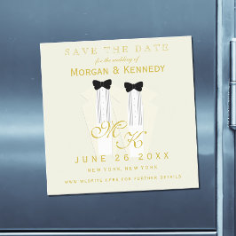 Invitación Magnética Salven la fecha Boda de Tine Groom Bow de Tuxedo