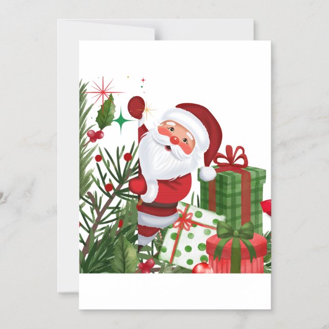 Invitación Magnética Santa de Navidad (Anverso)