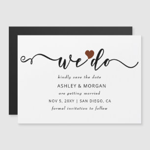Invitación Magnética Script Terracotta Heart We Do Save the Date