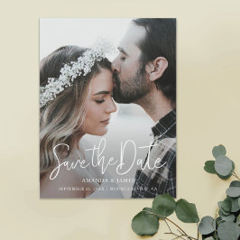 Invitación Magnética Sencilla y elegante foto de escritura moderna Guar