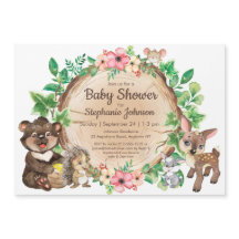 Sexo animal rústico de Woodland Baby Shower Neutra